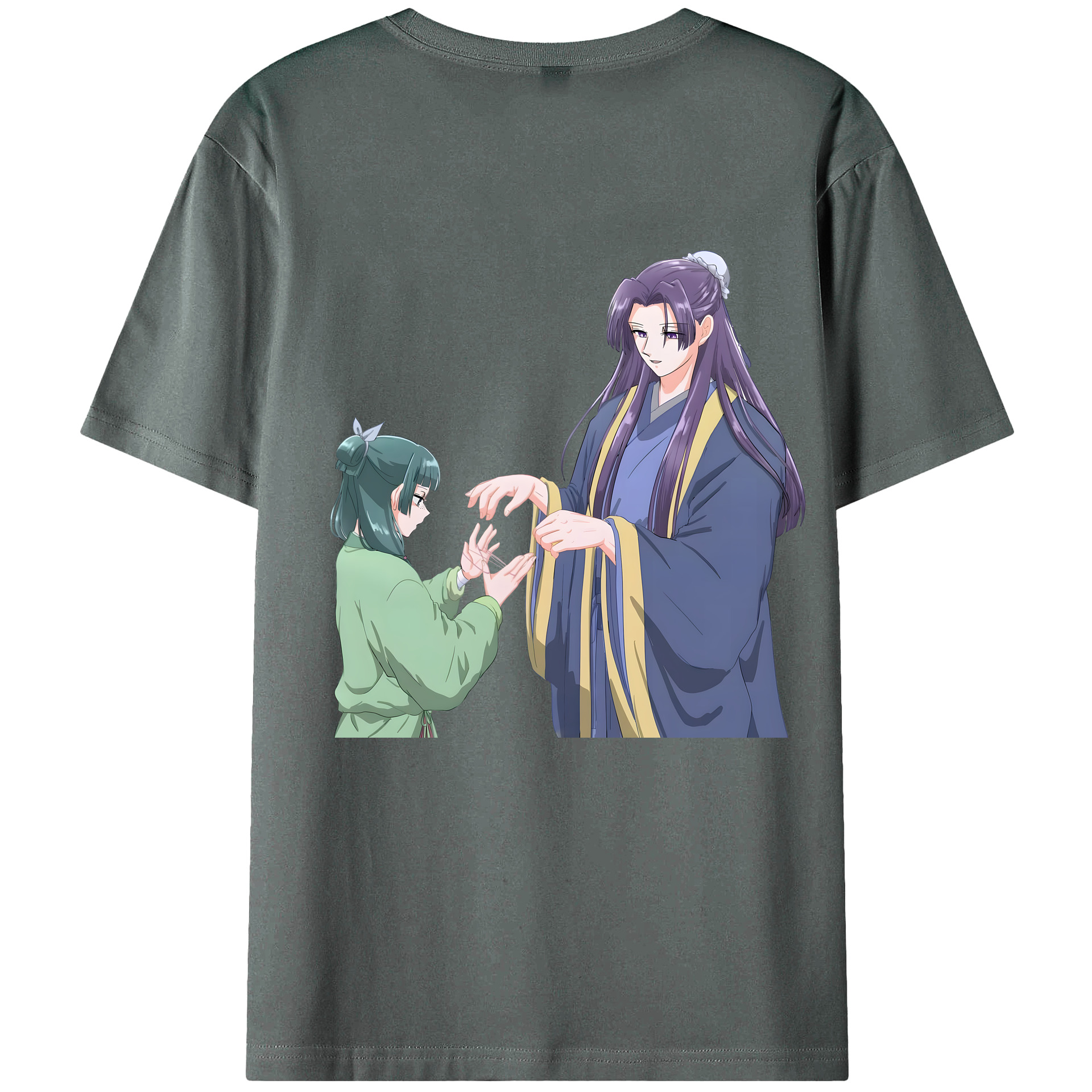 （画像用） 薬屋のひとりごと The Apothecary Diaries 綿100％ メンズ半袖Tシャツ（バックプリント） 通気性